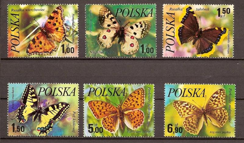 Poland - 1977 - Mi. 2516-21 (Butterflies) - MNH - PO024