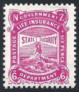 1913-20 NEW ZEALAND - Yv. Service 51 6p. pink MLH*