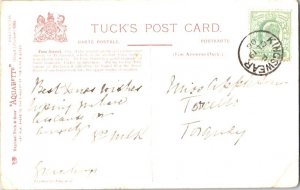 Great Britain 1/2d KEVII 1906 Kingswear PPC to Torquay, Devon.