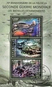 CENTRAL AFRICA 2015 - End of WW2,  anniversary/ minisheet