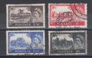 Great Britain Sc 309-312 used 1955 QEII & Castles, complete set, F-VF