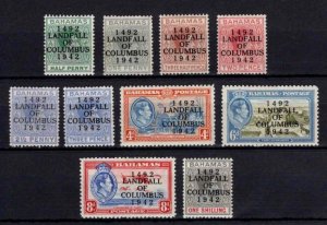 1942 Bahamas 450th Anniversary of Landing of Columbus Optd. Partial Set