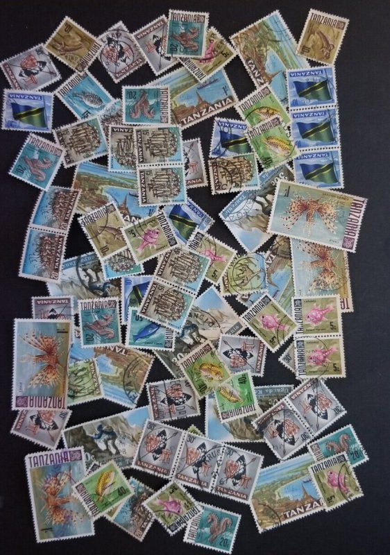 TANZANIA Used Stamp Lot with duplicates T3725