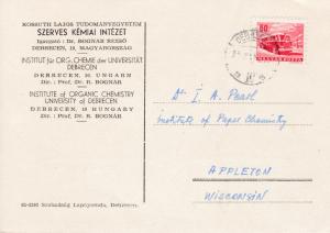 Hungary 1963 Card 60fl. Trolley Bus Debrecen to USA.