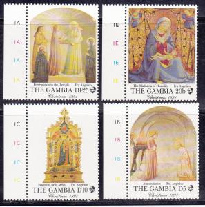 Gambia, # 1162, 1166-1168 Christmas Paintings MNH, Third Cat