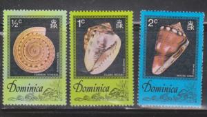 DOMINICA Scott # 513-15 MNH - Sea Shells