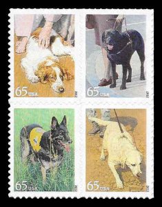 PCBstamps  US #4604/4607a Block $2.60(4x65c)Dogs at Work, MNH, (10)