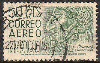 MEXICO C220En, 50cts 1950 Definitive 2nd Prtg wmk 300 PERF 11 USED (1220)