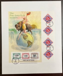 3505 Pan-American Inverts Souvenir Sheet of 7 FDC on Large White Envelope 2001