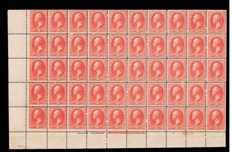 USA #214 Mint Fine - Very Fine Never Hinged Plate #421 Pane Of Fifty