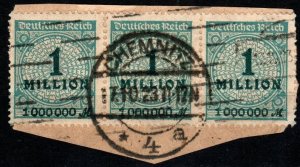 Germany #281 F-VF Used Strip of 3  CV $4.80 (X2483)