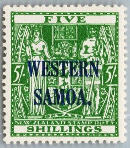 ZAYIX Western Samoa 176 MNH 5sh green overprint on New Zealand XF 071422S91