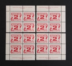 Canada J29 Plate Blocks Matched Set VF MNH