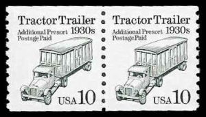 PCBstamps   US #2457 Coil Pair 20c(2x10c) Tractor Trailer, MNH, (27)