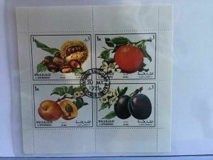 Sharjah Fruit cancelled   stamp sheet R27724