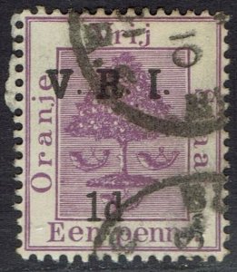 ORANGE FREE STATE 1900 VRI OVERPRINTED 1D THICK V VARIETY INVERTED '1' FOR I USE