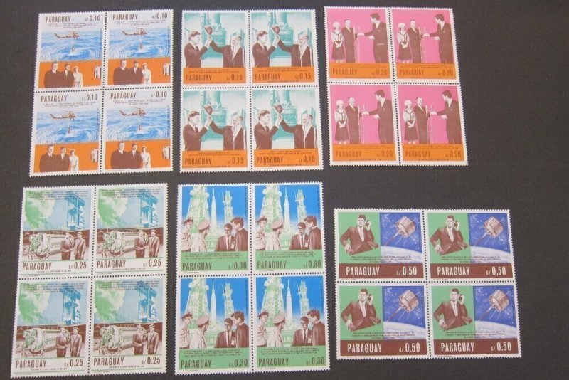 Paraguay 1967 Sc 1041-46 space BLK(4) set MNH