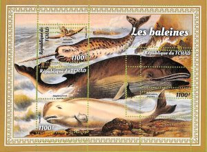 A9598 - TCHAD - MISPERF ERROR Stamp Sheet - 2021 - Whales, Marine Life-