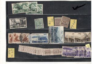 ERITREA COLLECTION ON STOCK SHEET MINT/USED