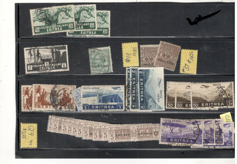 ERITREA COLLECTION ON STOCK SHEET MINT/USED