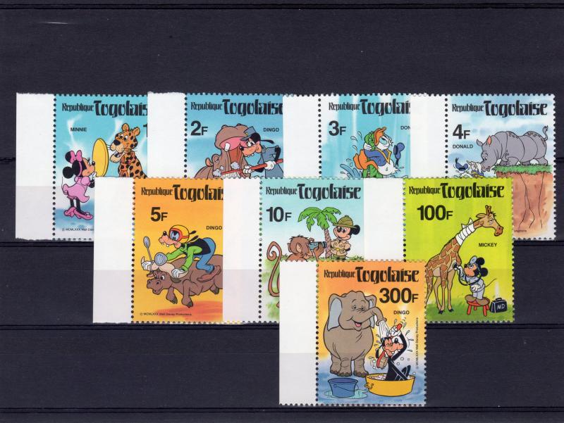 TOGO 1980 Sc#1064/1071 Disney Characters Animals Set (8) perforated MNH