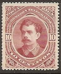 Costa Rica 1889 Sc #28 Bernardo Soto Alfaro 10c, used.