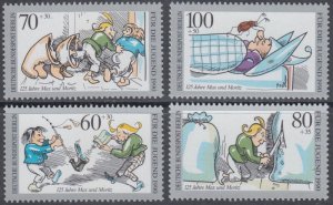 GERMANY Sc # 9NB279-82 CPL MNH SET of 4 - MAX and MORITZ CARTOONS