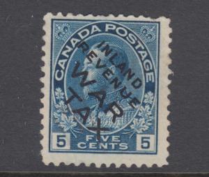 Canada Uni MR2Bi unused.  1915 5c blue WAR TAX with INLAND REVENUE WAR TAX ovpt