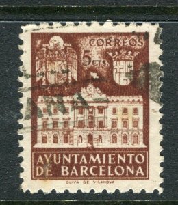 SPAIN; 1930s early Barcelona Local Civil War period issues fine used value