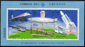 Uruguay #C433 Cat$25, 1978 Flights souvenir sheet, never hinged