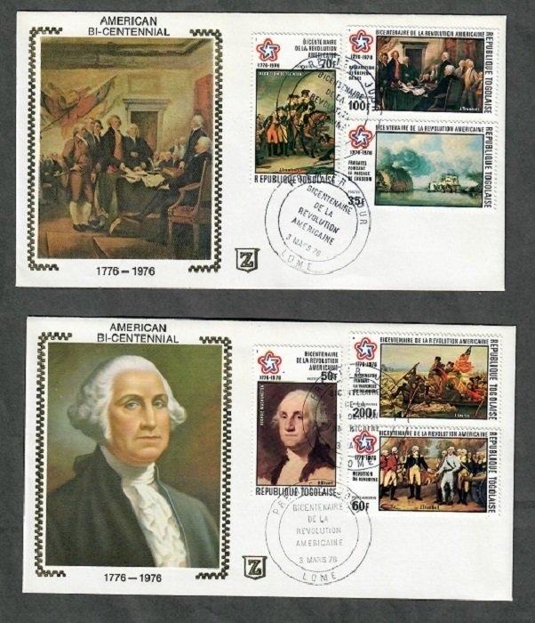 Togo 924-25 and C70-73 American Bicentennial Unaddressed FDCs