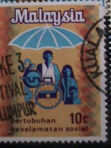 ​MALAYSIA STAMP:1967 LARGE AND PICTORIA STAMPS - USED VERY FINE #M-9