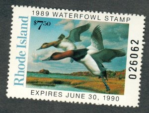 RI1 Rhode Island #1 MNH State Waterfowl Duck Stamp - 1989 Canvasback