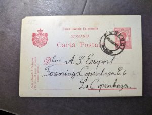 1905 Romania Postcard Cover Grosi to Copenhagen Denmark