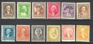 #704-715 US WASHINGTON BICENTENNIAL SET-MINT-FINE-VF