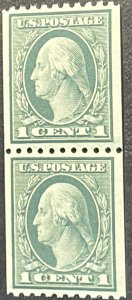 U.S.# 486-MINT NEVER/HINGED--COIL PAIR--WASHINGTON--1916