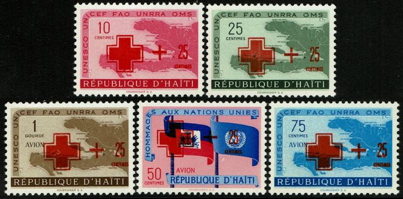 Haiti #B4-5, CB10-12  MNH - Surcharged for Red Cross (1959)