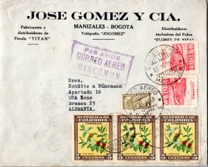 Colombia 1c Communications Building Postal Tax, 5c Coffee (3), and 15c Bay of...