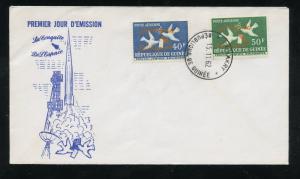 Guinea C35 & C36 Doves with letter and olive branch Air Mail