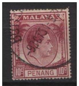 Malaya Penang 1949 - Scott 11 used - 10c, George VI 