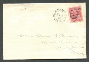 NEW BRUNSWICK SPLIT RING TOWN CANCEL COVER GLASSVILLE