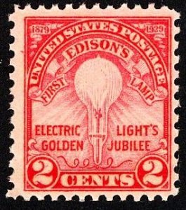 US 655 MNH VF 2 Cent Edison's First Lamp
