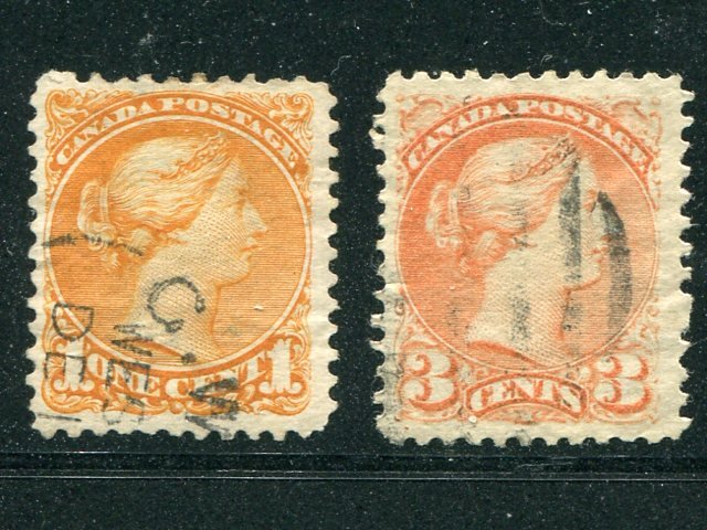 Canada #35d and #37ii  Used F-VF     - Lakeshore Philatelics