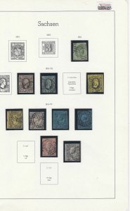 Saxony Stamps1851-1857 CAT£1000 Ref: R6381