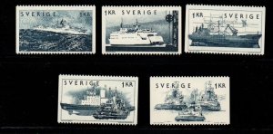 Sweden Sc 1096-00 1974 Ships stamp set mint NH