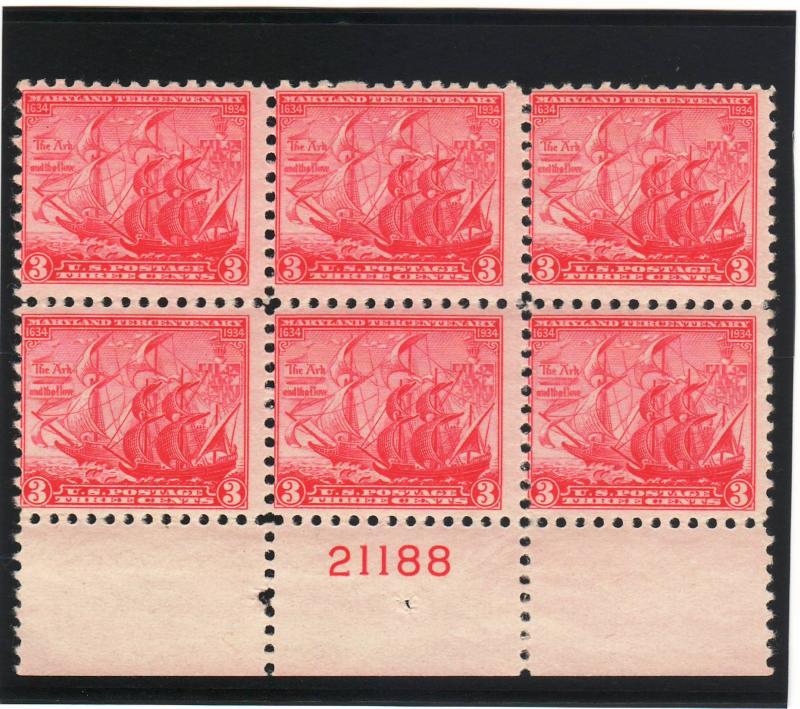 736: Maryland - Plate Block - MNH - 21188-Bottom