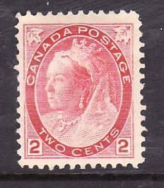 Canada-Sc#77- id7-unused  hinged o.g. 2c carmine QV Numeral -1899-