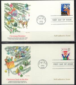 US 2799-2802 Christmas Fleetwood Set of Four U/A FDCs