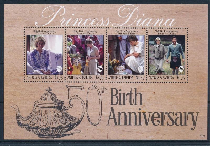 [48718] Antigua and Barbuda 2011 Princess Diana 50th Birthday MNH Sheet