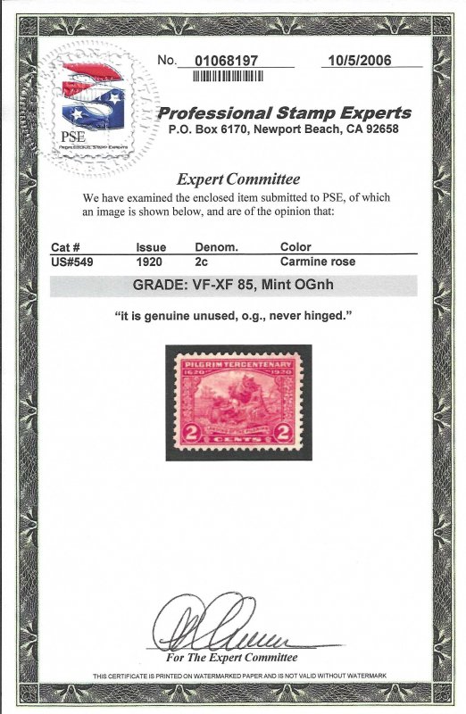 549 MNH VF-XF PSE 85